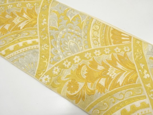 JAPANESE KIMONO / ANTIQUE FUKURO OBI / WOVEN FLORAL SARASA
